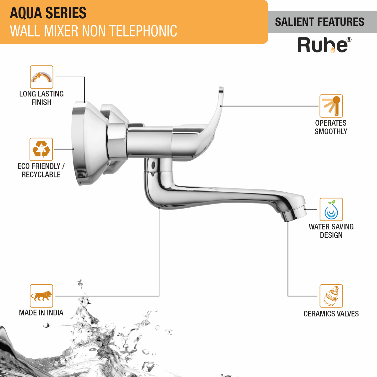 Aqua Wall Mixer Tap - by Ruhe®