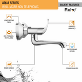 Aqua Wall Mixer Brass Faucet (Non-Telephonic) features