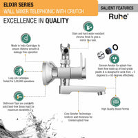 Elixir Telephonic Wall Mixer Brass Faucet (with Crutch) features