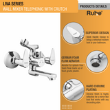 Liva Telephonic Wall Mixer Brass Faucet (with Crutch) product details