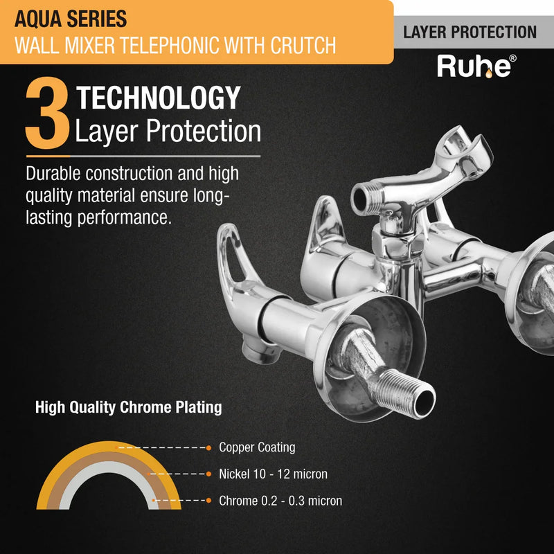 Aqua Telephonic Wall Mixer Tap with Crutch