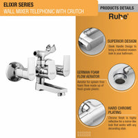 Elixir Telephonic Wall Mixer Brass Faucet (with Crutch) product details
