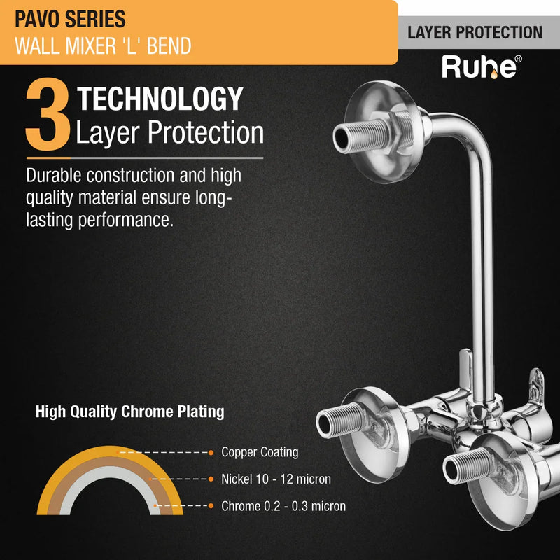 Pavo Wall Mixer Tap with L Bend