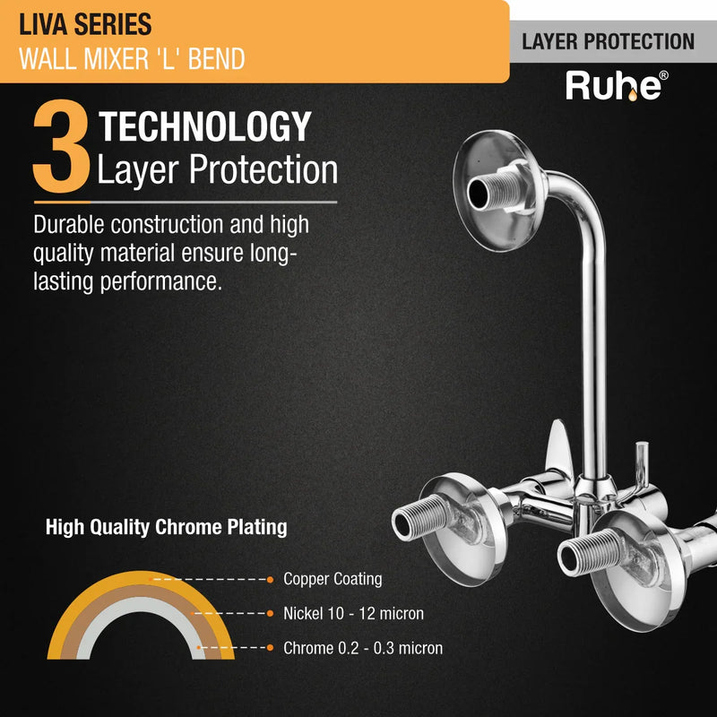 Liva Wall Mixer Tap with L Bend