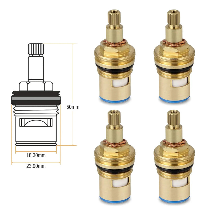 Brass Ceramic Disc Quarter-turn Cartridge (Heavy) - Pack of 4