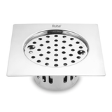 Air Floor Drain Square Flat Cut (6 x 6 Inches) with Lock and Cockroach Trap (304 Grade) - by Ruhe®