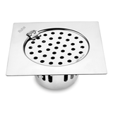 Air Square Flat Cut Floor Drain (6 x 6 Inches) with Hinge & Cockroach Trap (304 Grade)
