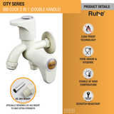 City Two Way Bib Tap PTMT Faucet (Double Handle) product details