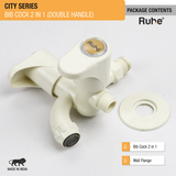City Two Way Bib Tap PTMT Faucet (Double Handle) package content