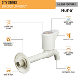 City Bib Tap Long Body PTMT Faucet features