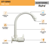 City Sink Tap with Swivel Spout PTMT Faucet features