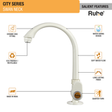City PTMT Swan Neck with Swivel Spout Faucet features