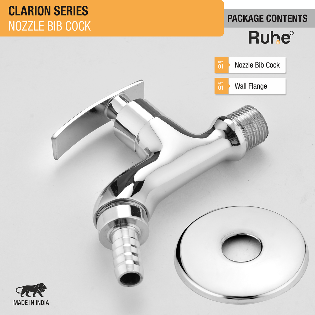 Clarion Nozzle Bib Tap Brass Faucet package content