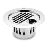 Classic Round Flat Cut Floor Drain (5 Inches) with Hole and Cockroach Trap (304 Grade)