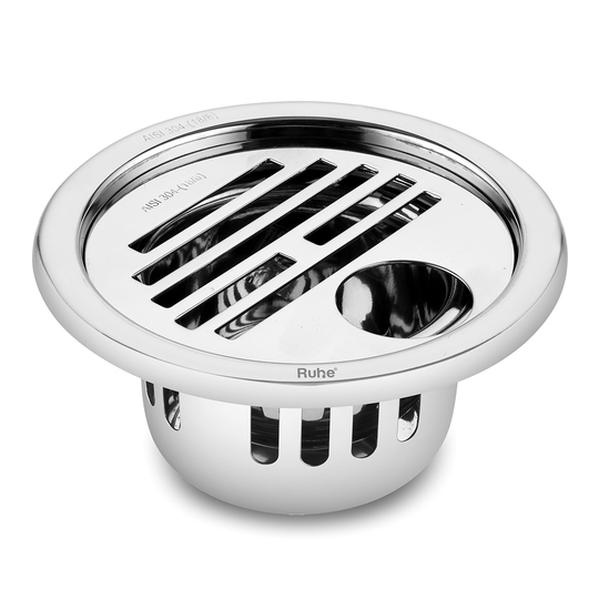 Classic Round with Collar Floor Drain (5 Inches) with Hole and Cockroach Trap (304 Grade)