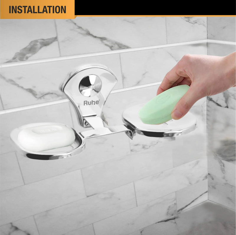 Feather Stainless Steel Double Soap Dish- by Ruhe®