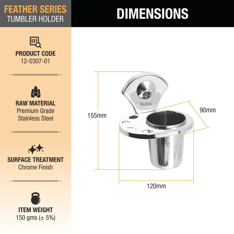 Feather Stainless Steel Tumbler Holder- by Ruhe®
