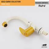 Gold Curve PTMT Swan Neck with Swivel Spout Faucet package content