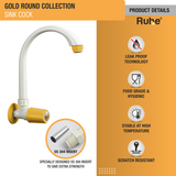 Gold Round Sink Tap with Swivel Spout PTMT Faucet product details