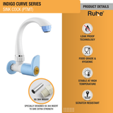 Indigo Curve Sink Tap with Swivel Spout PTMT Faucet product details