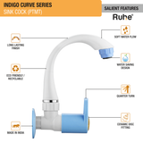Indigo Curve Sink Tap with Swivel Spout PTMT Faucet features