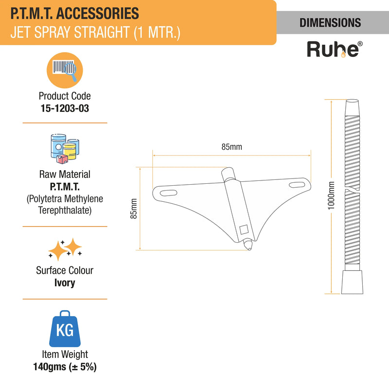Jet Spray PTMT Straight Nozzle (1 Mtr) - by Ruhe