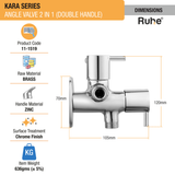 Kara Angle Valve 2 in 1 Double Handle Faucet sizes