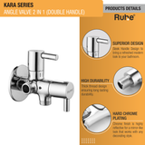 Kara Angle Valve 2 in 1 Double Handle Faucet details