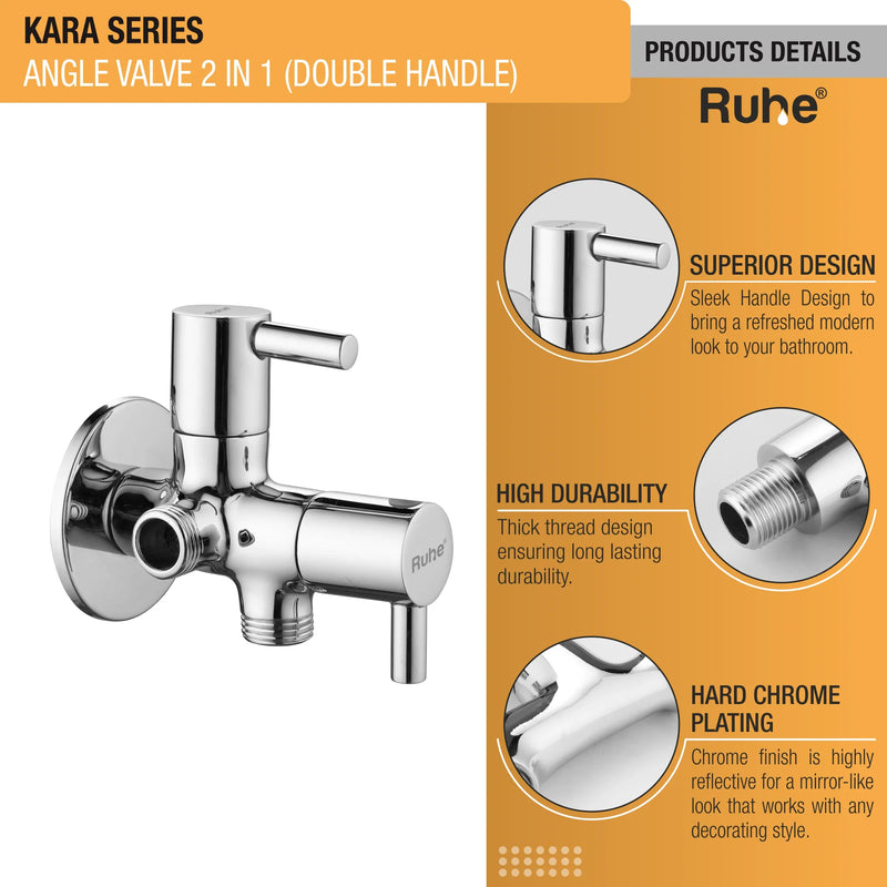 Kara Two Way Angle Valve (Double Handle)