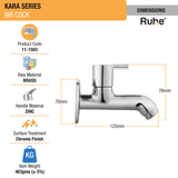 Kara Bib Tap Brass Faucet dimensions and size