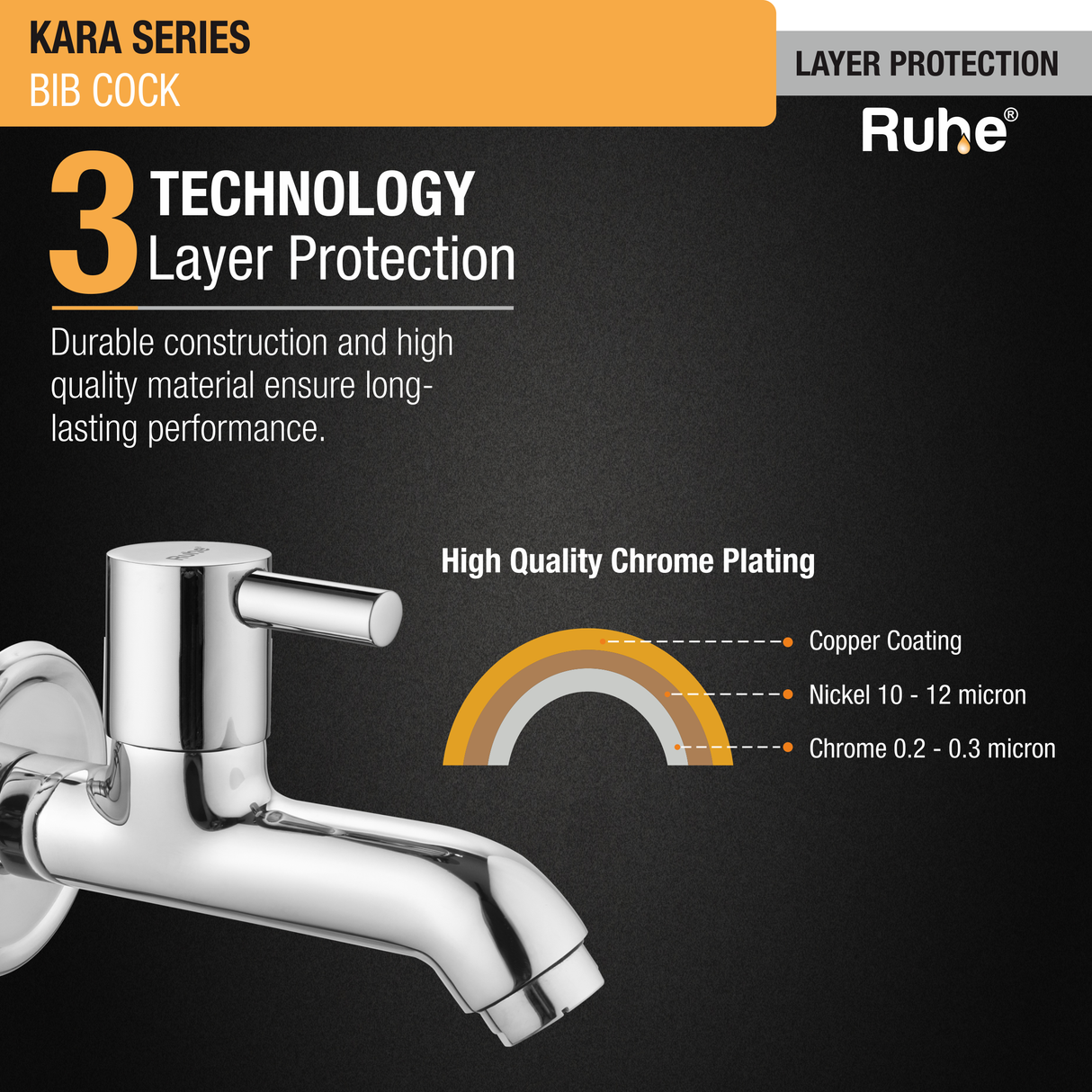 Kara Bib Tap Brass Faucet 3 layer protection