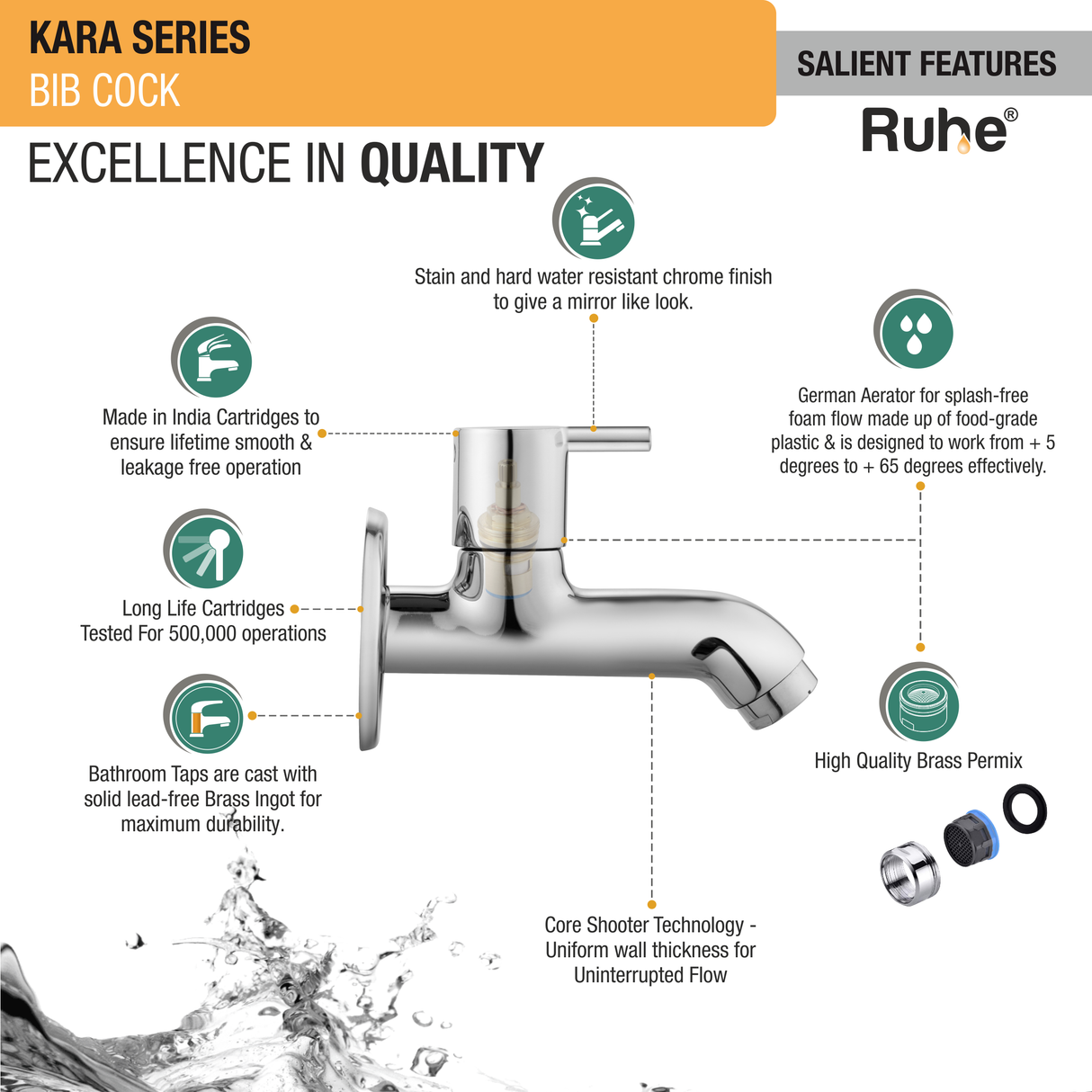 Kara Bib Tap Brass Faucet features
