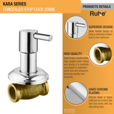 Kara Concealed Stop Cock Faucet (20mm) details