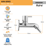 Kara Nozzle Bib Cock Faucet dimensions and sizes