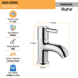 Kara Pillar Cock Faucet dimensions and sizes