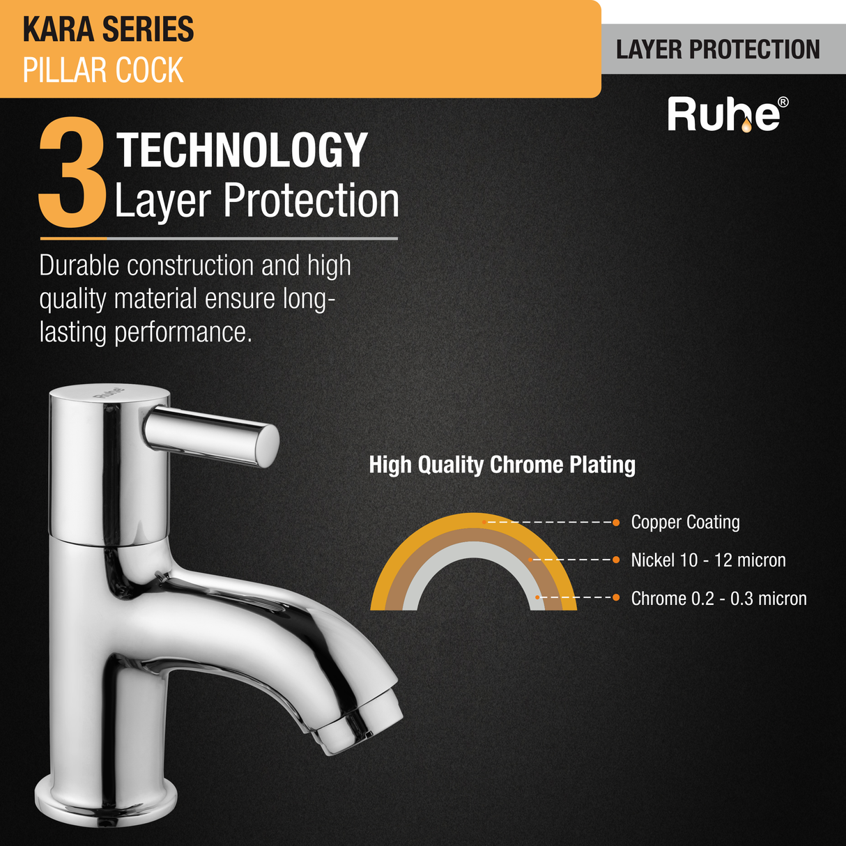 Kara Wash Basin Pillar Tap - by Ruhe®