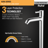 Kara Pillar Tap Tall Body Brass Faucet 3 layer protection