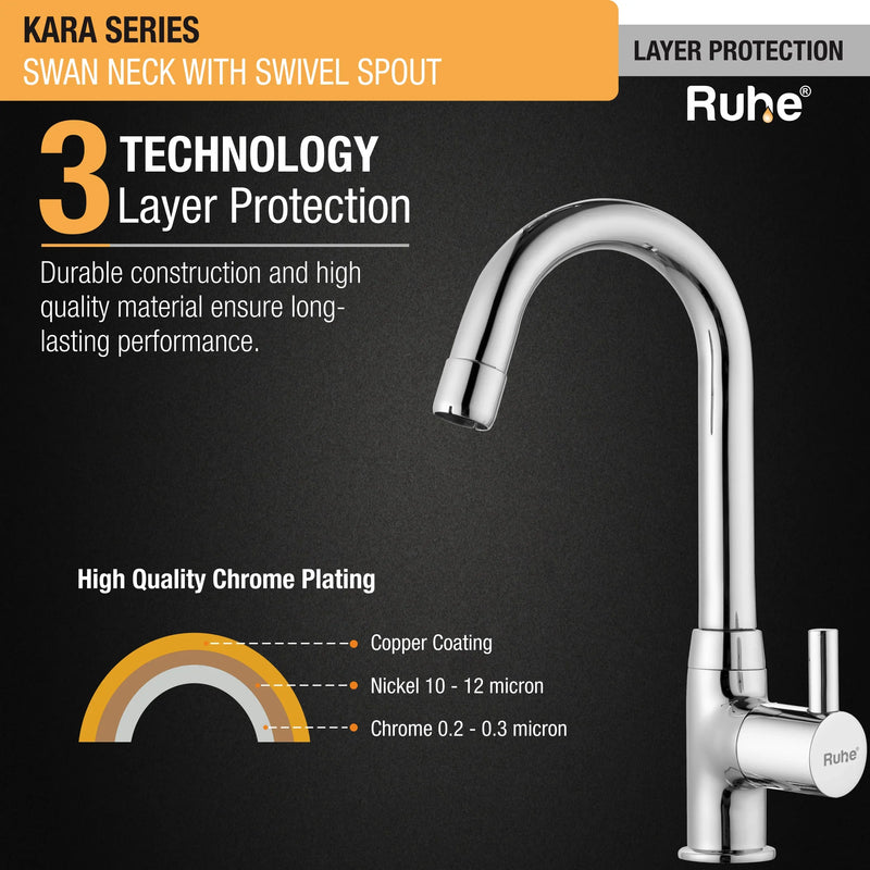 Kara Deck Mount Wash Basin Tap with Swivel Spout