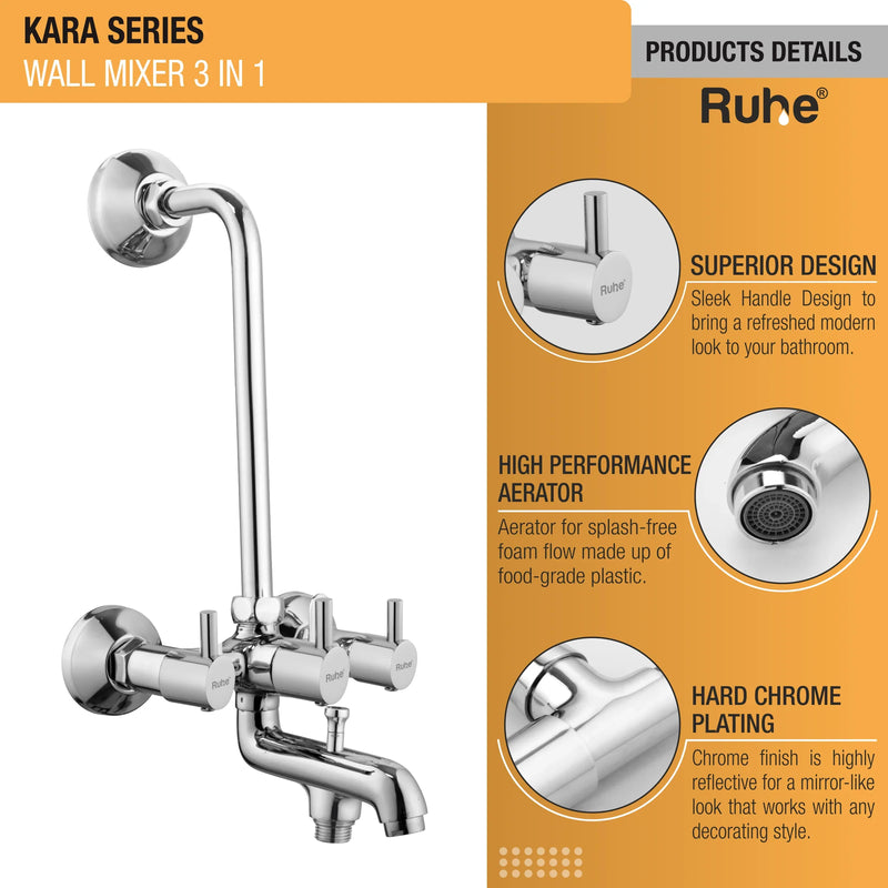Kara 3-in-1 Wall Mixer Tap