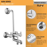 Kara Wall Mixer 3 in 1 Faucet details