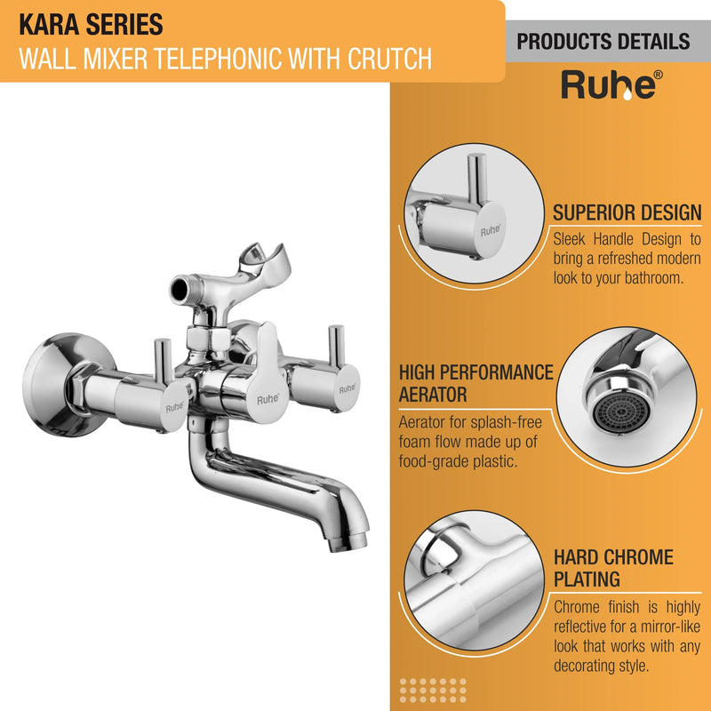 Kara Telephonic Wall Mixer Tap with Crutch