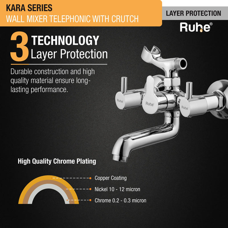 Kara Telephonic Wall Mixer Tap with Crutch