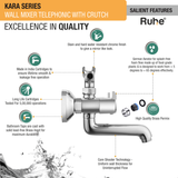Kara Wall Mixer Telephonic with Crutch Faucet features