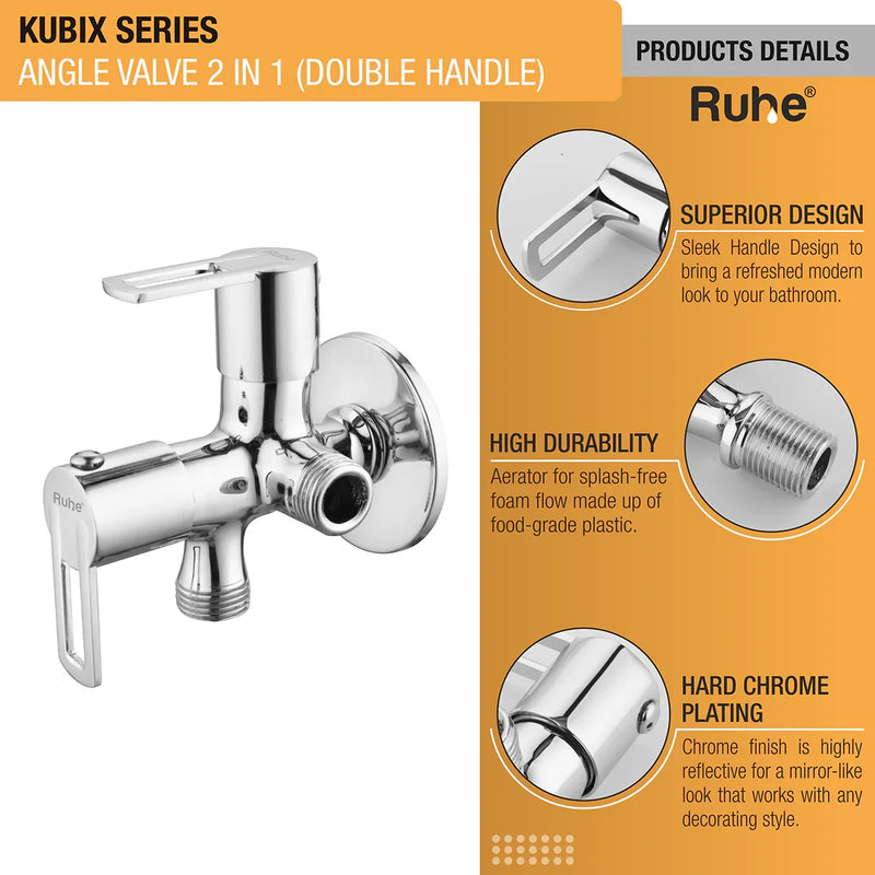 Kubix Two Way Angle Valve (Double Handle)