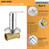 Kubix Concealed Stop Valve Brass Faucet (20mm) product details