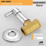 Kubix Concealed Stop Valve Brass Faucet (20mm) package content