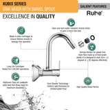 Kubix Sink Mixer with Small (12 inches) Round Swivel Spout Faucet features