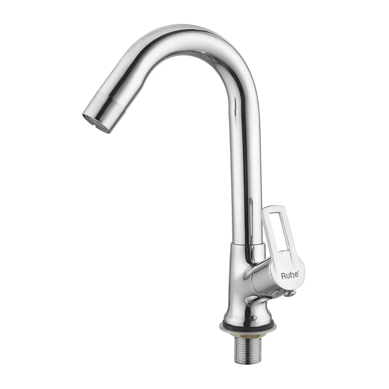 Kubix Swan Neck Brass Faucet with Medium (12 inches) Round Swivel Spout - by Ruhe
