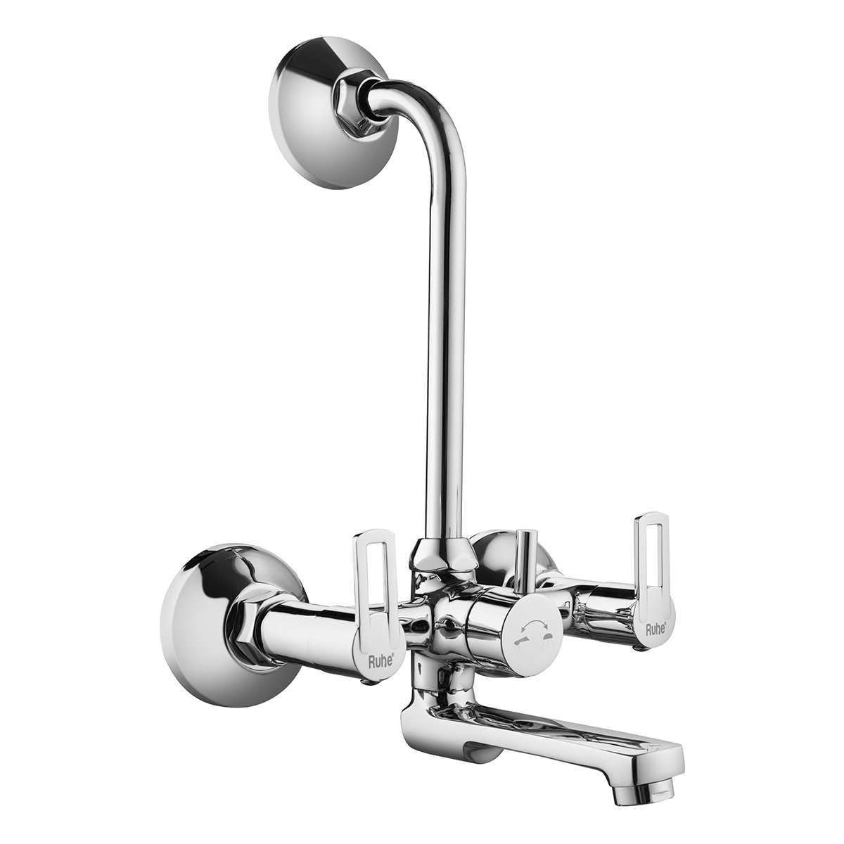 Kubix Wall Mixer Tap with L Bend Pipe - by Ruhe®