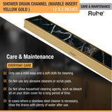 Marble Insert Shower Drain Channel (12 x 2 Inches) YELLOW GOLD care and maintenance